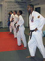 Adult Class doing basic kicks